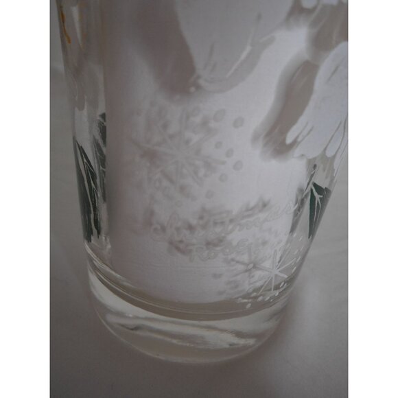 MCM Peanut Butter Drinking Juice Glass Tumbler Christmas rose Estate find 5" #3 - Picture 3 of 3